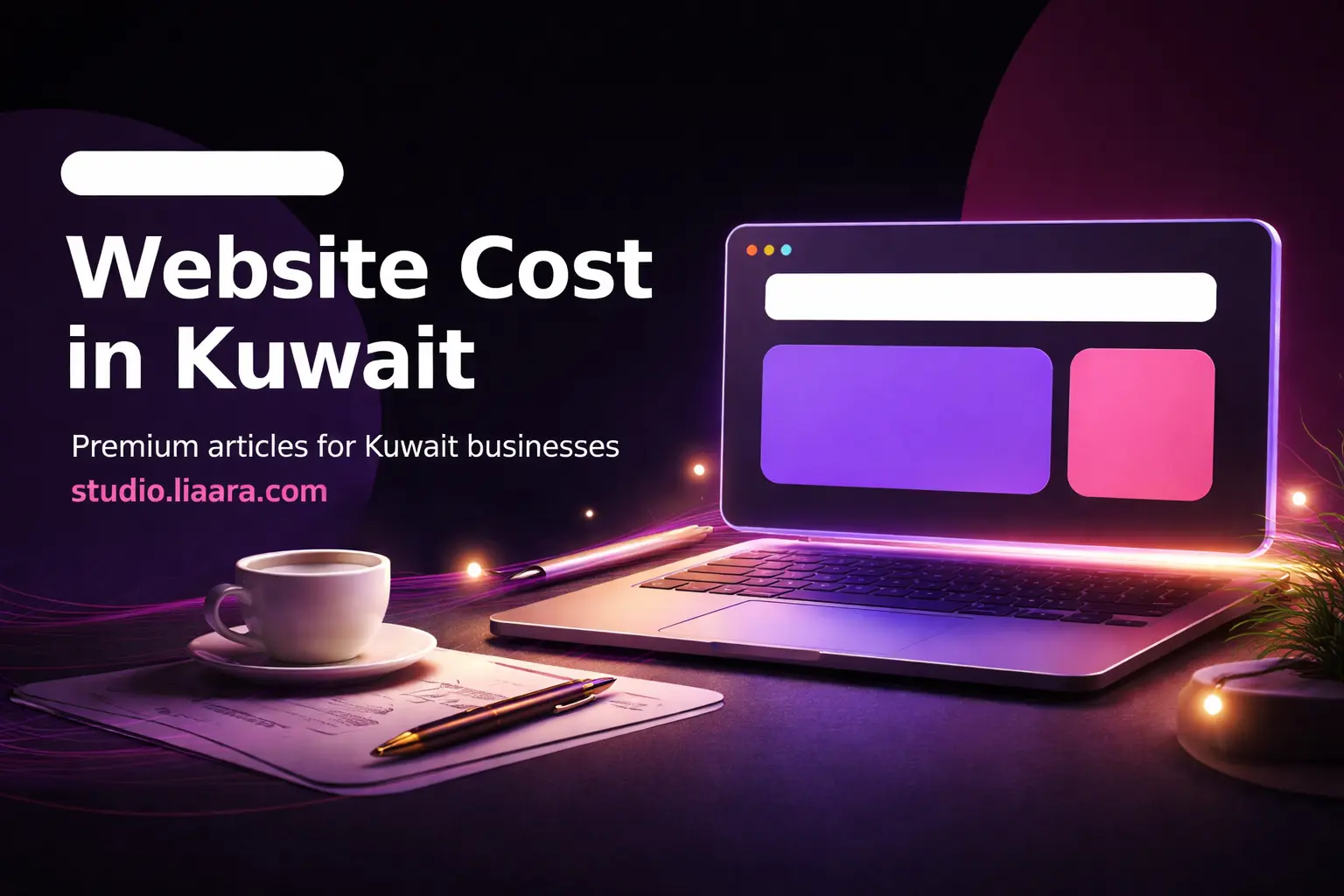 Website cost in Kuwait blog cover by Liaara Studio