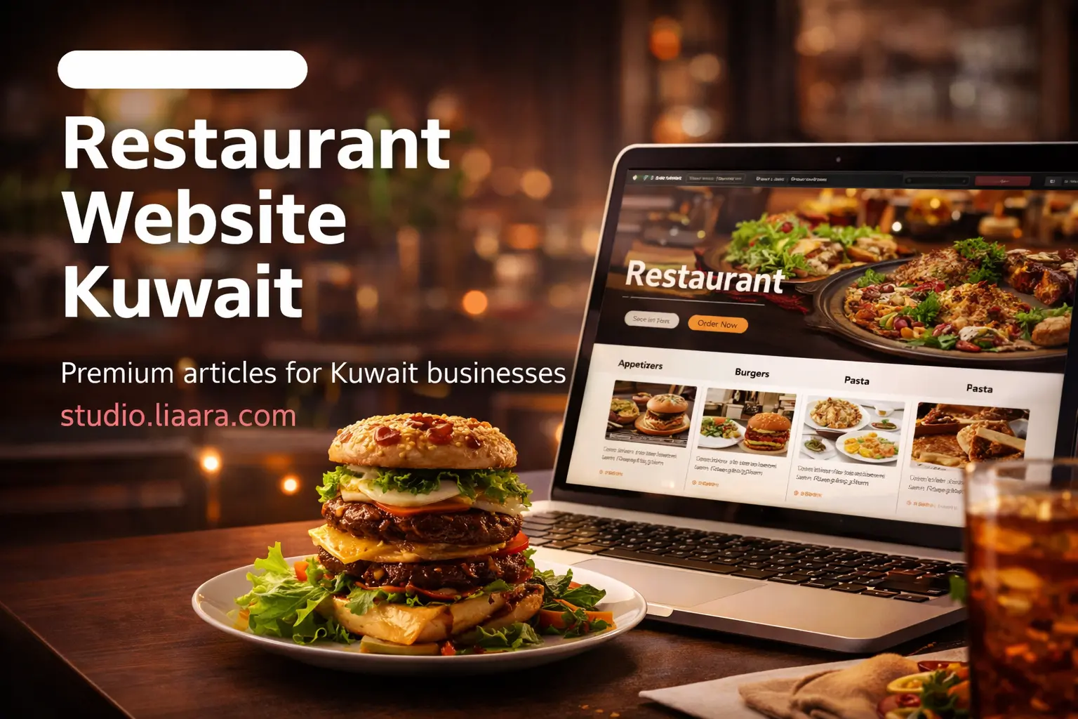 Restaurant website Kuwait blog cover by Liaara Studio